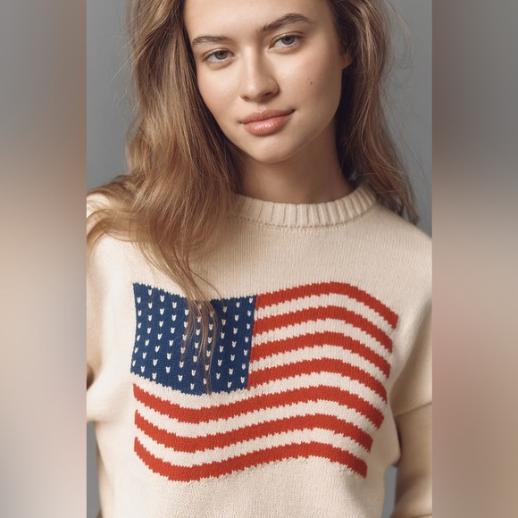 NWT! Anthropologie Porridge Americana Pullover Sweater - Size XL 🎡 - Picture 4 of 5